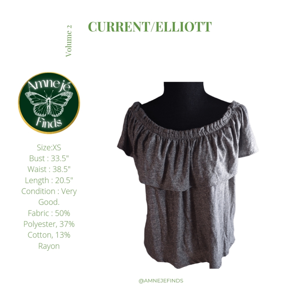 Current/EIIiott Grey Scoop Neck Short Sleeve Top XS